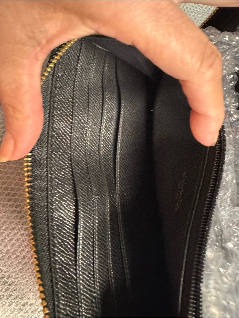 Coach Black Pebbled Leather Zip Wallet - Picture 6 of 15